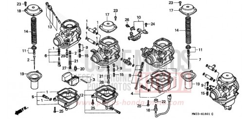 CARBURATORE (PARTI COMPONENTI) CB750F2R di 1994